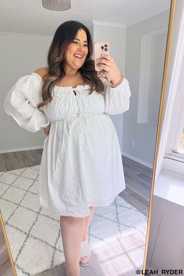 White dress cheap for chubby