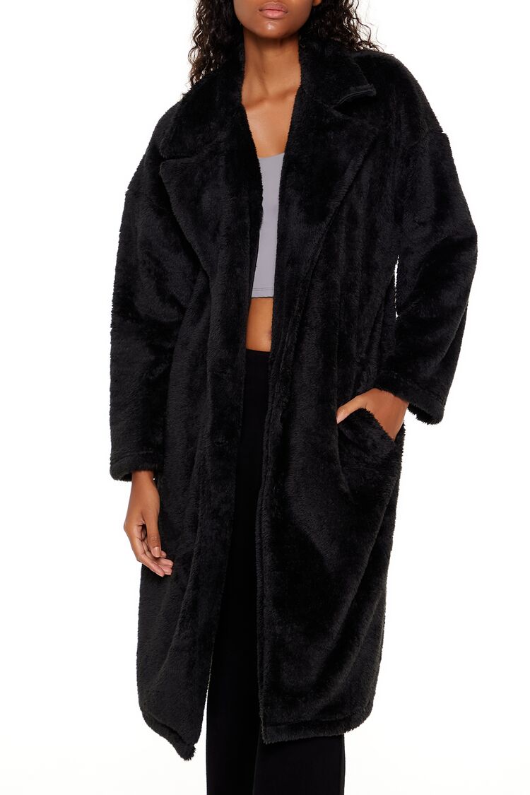 Faux Shearling Teddy Duster Coat