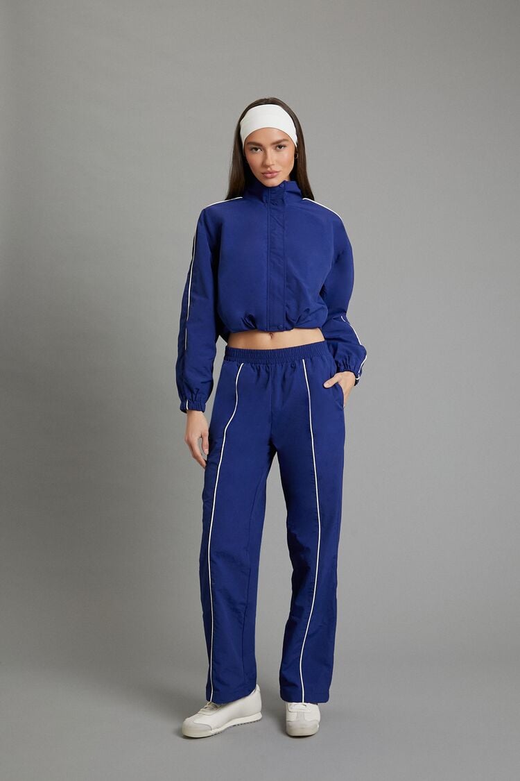 Active Piped-Trim Windbreaker Pants