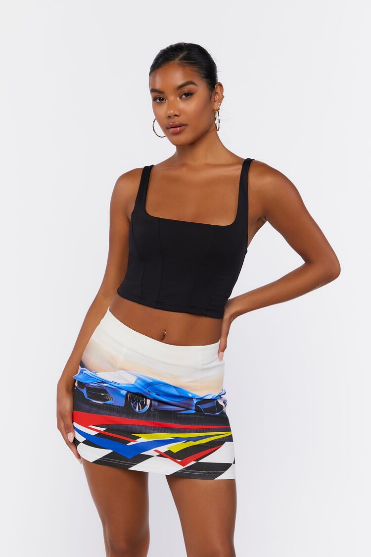 Race Car Graphic Mini Skirt