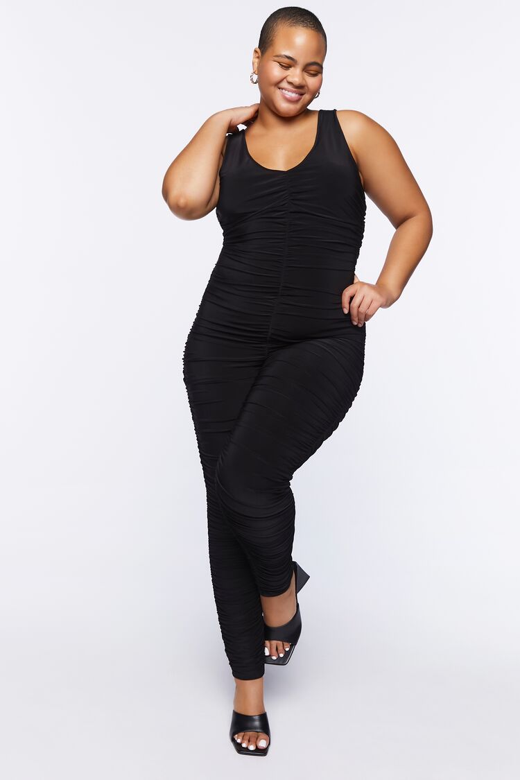 Plus Size Ruched Cutout Jumpsuit