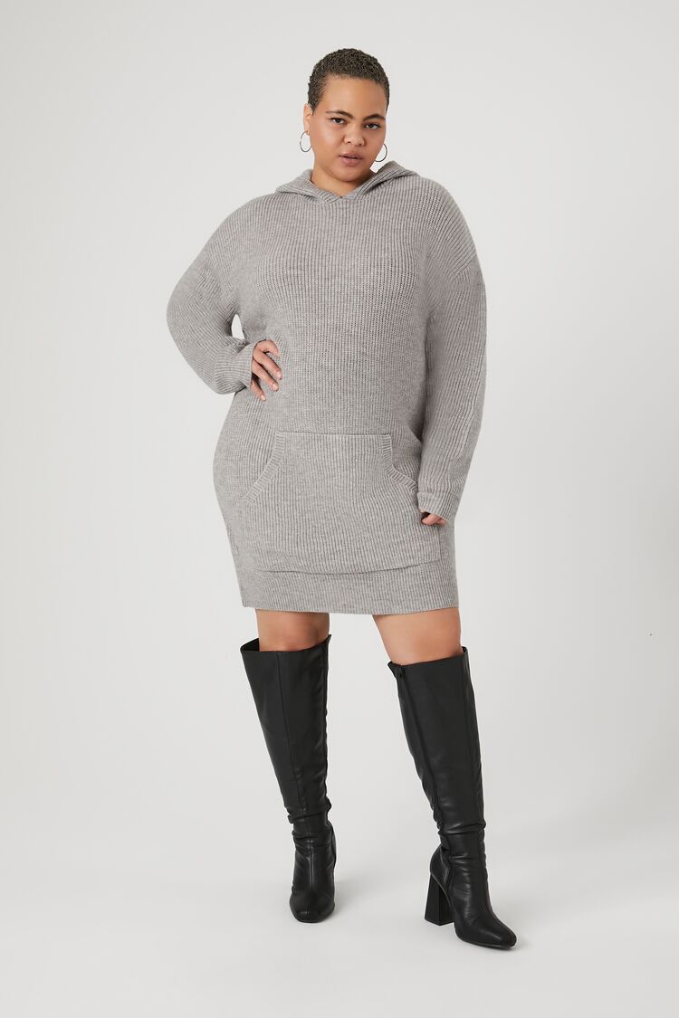 Plus Size Hooded Sweater Dress