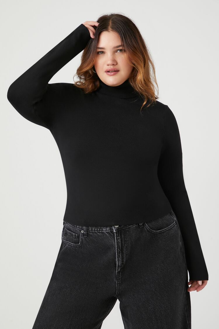 Plus Size Sweater-Knit Bodysuit