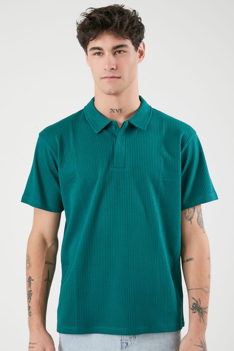 Waffle Knit Polo Shirt